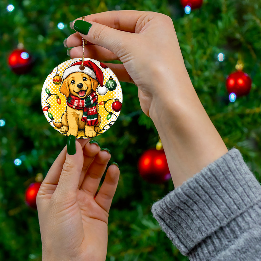 Merry & Bright — Dog's First Christmas Pop-Art Ornament