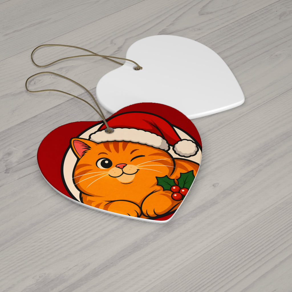 Santa Paws — Pop-Art Cat Christmas Ornament