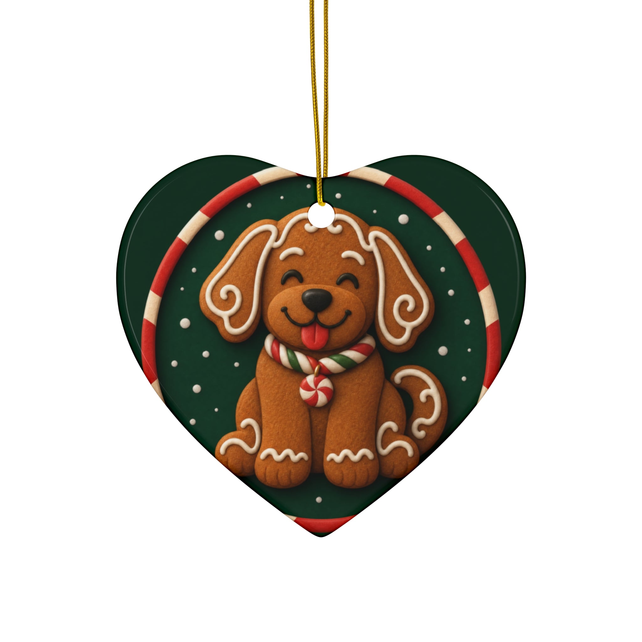 Gingerbread Pup — Pop-Art Christmas Ornament