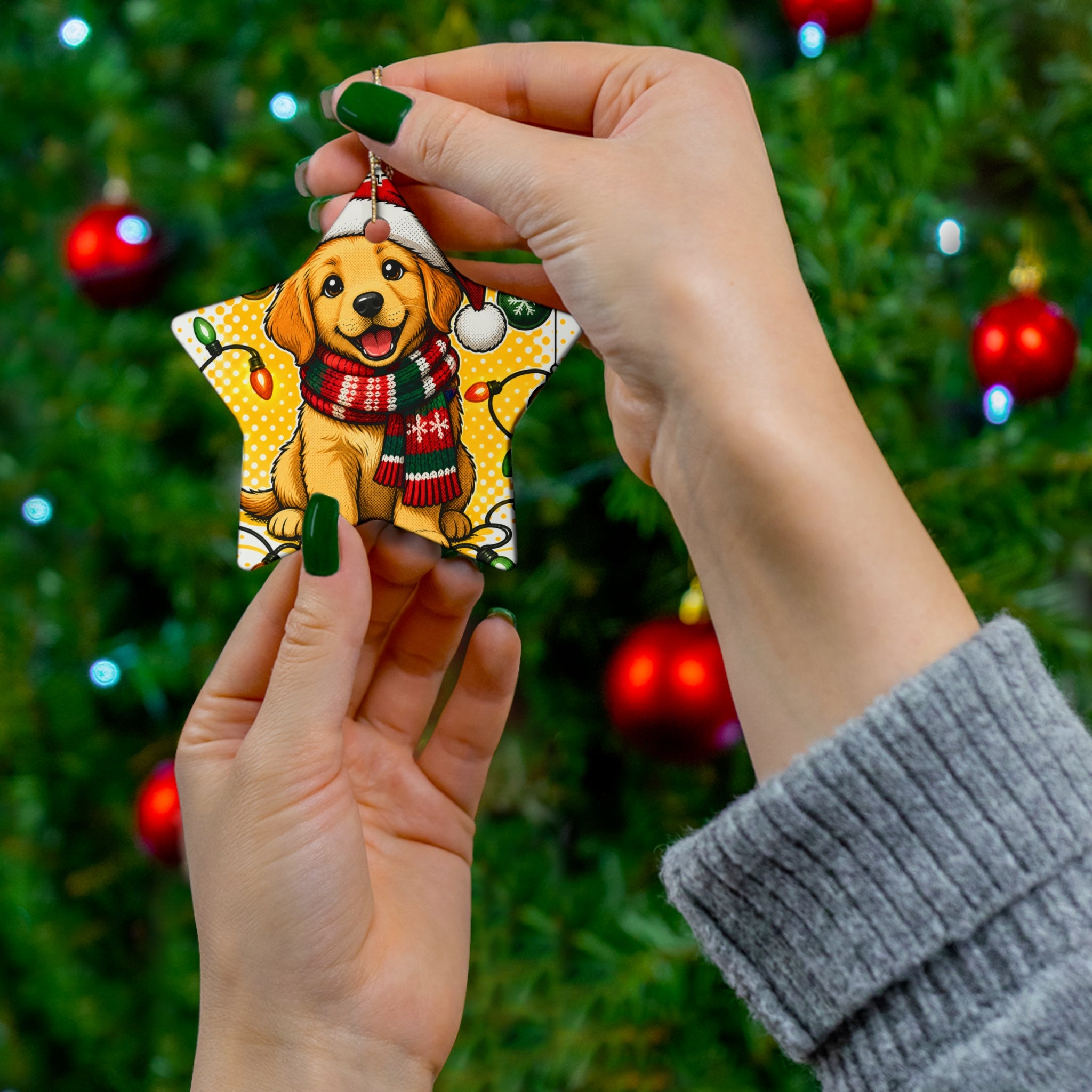 Merry & Bright — Dog's First Christmas Pop-Art Ornament