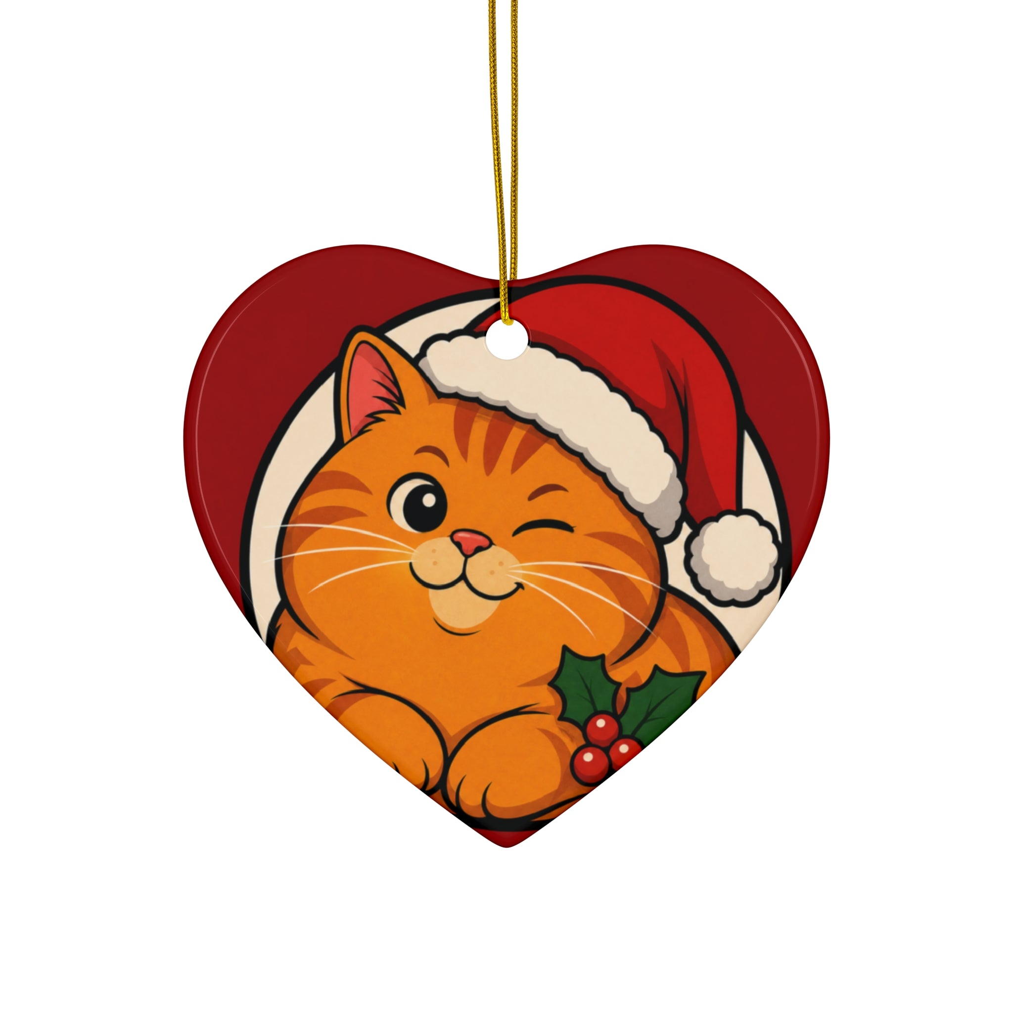 Santa Paws — Pop-Art Cat Christmas Ornament