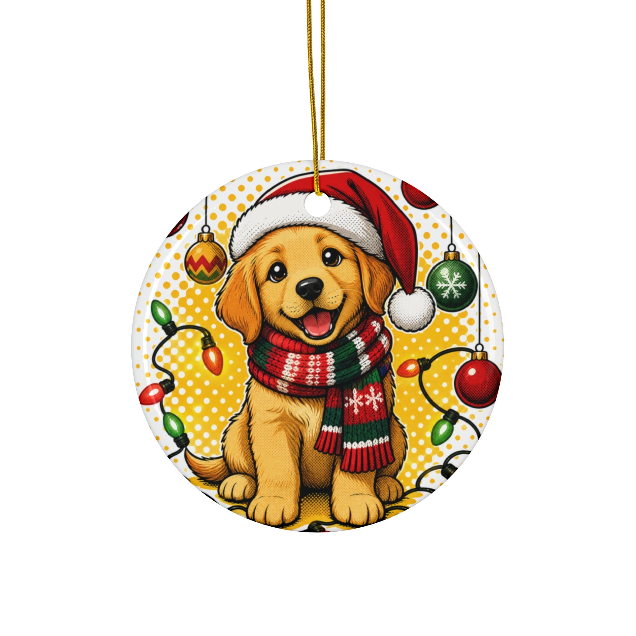 Merry & Bright — Dog's First Christmas Pop-Art Ornament