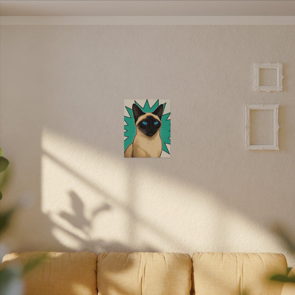 Blue-Eyed Beauty — Pop-Art Siamese Cat Canvas