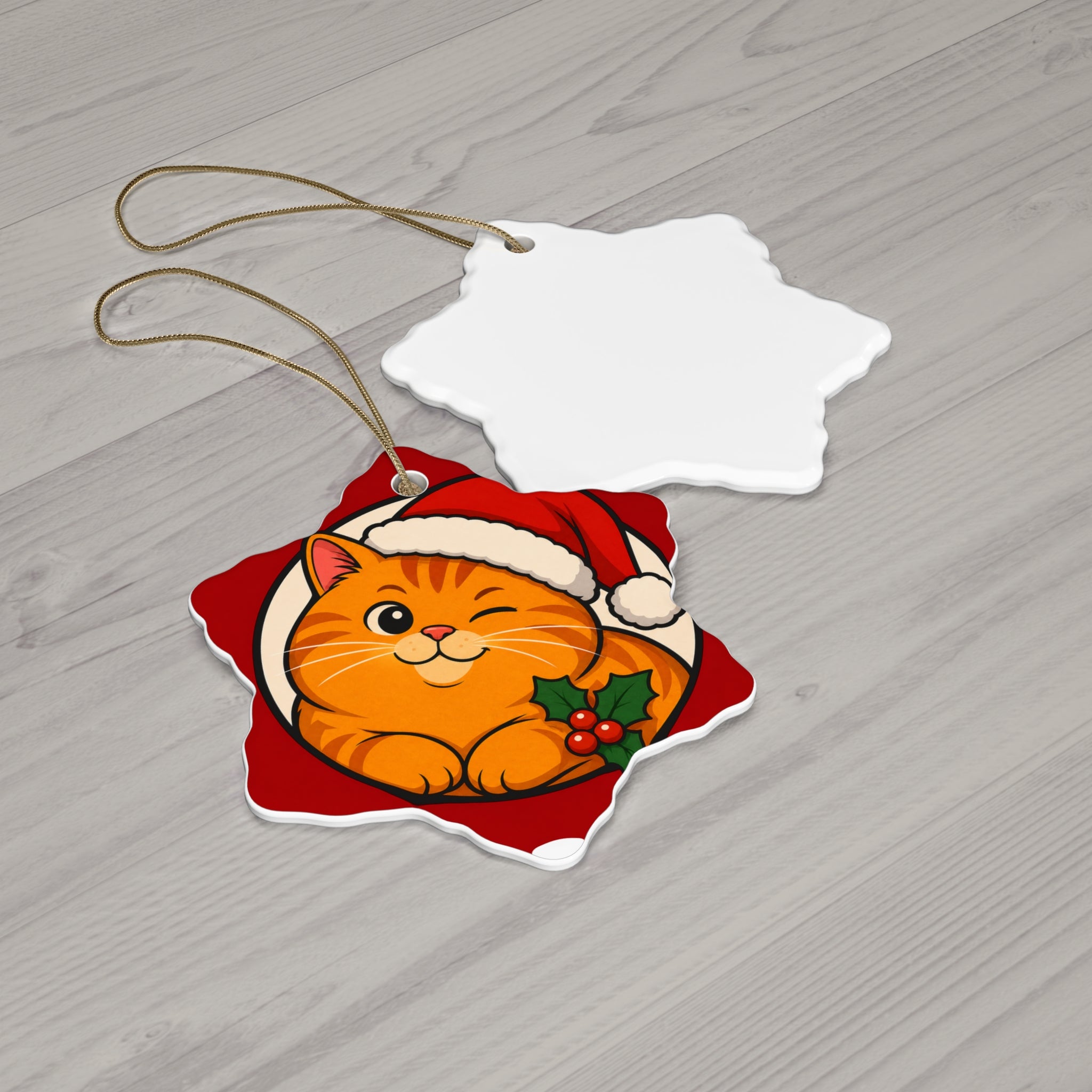 Santa Paws — Pop-Art Cat Christmas Ornament