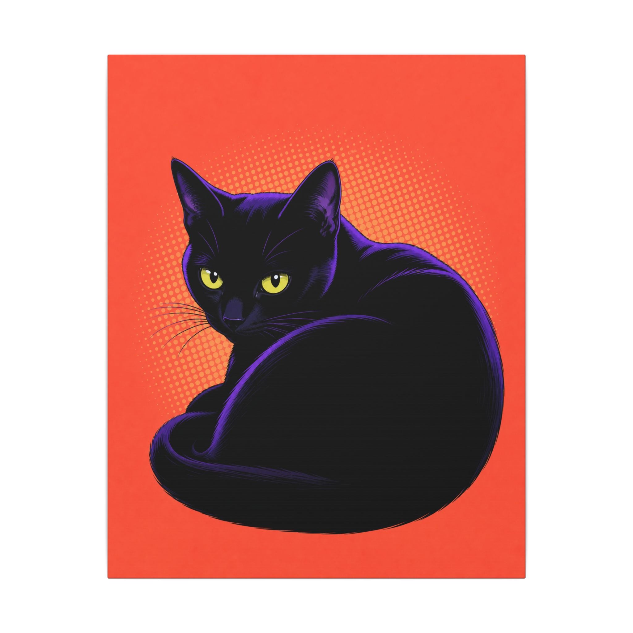 Midnight — Pop-Art Black Cat Canvas