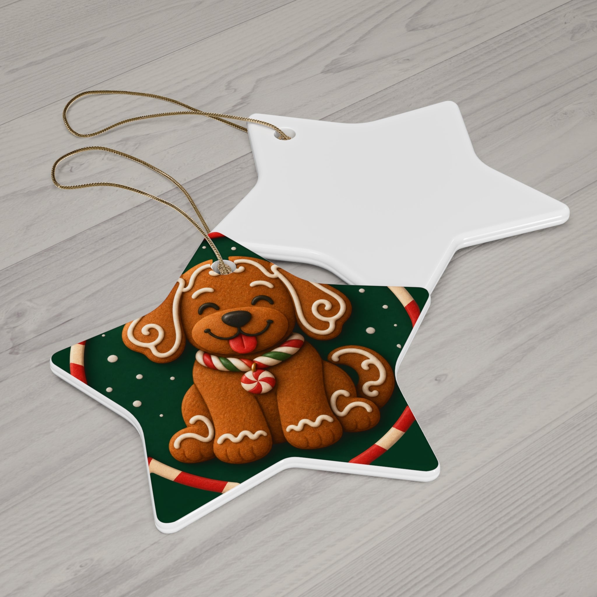 Gingerbread Pup — Pop-Art Christmas Ornament
