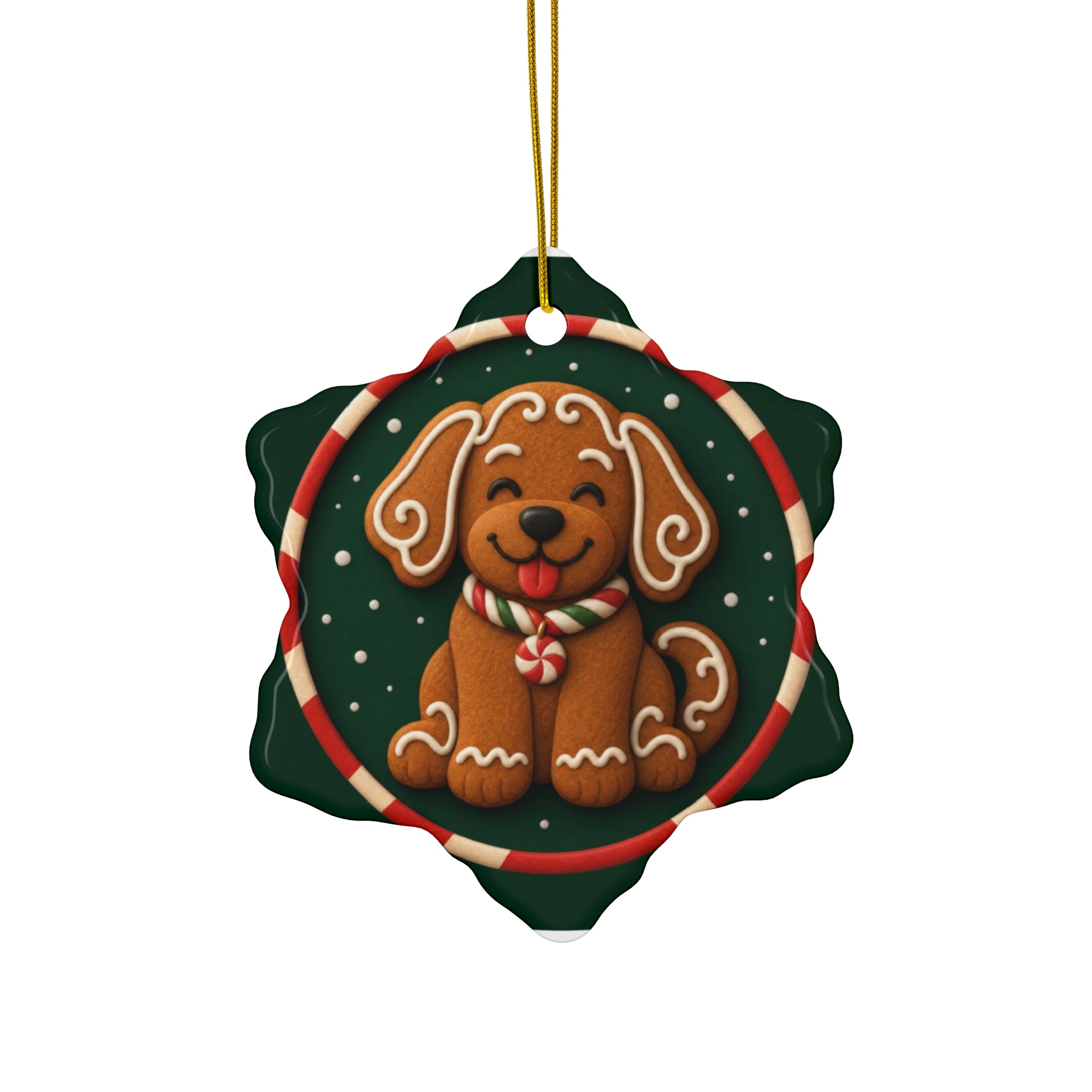 Gingerbread Pup — Pop-Art Christmas Ornament