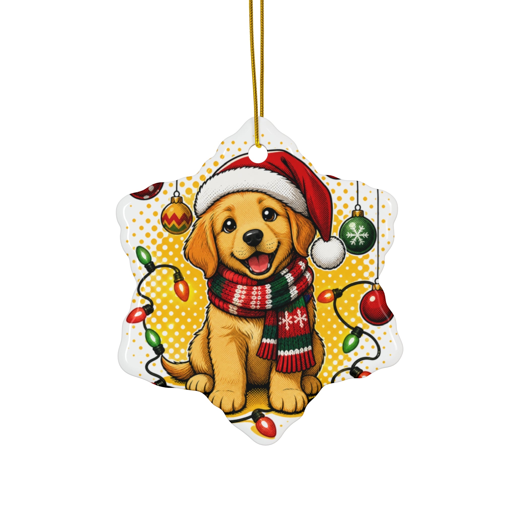 Merry & Bright — Dog's First Christmas Pop-Art Ornament