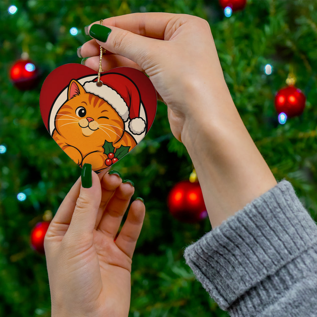 Santa Paws — Pop-Art Cat Christmas Ornament