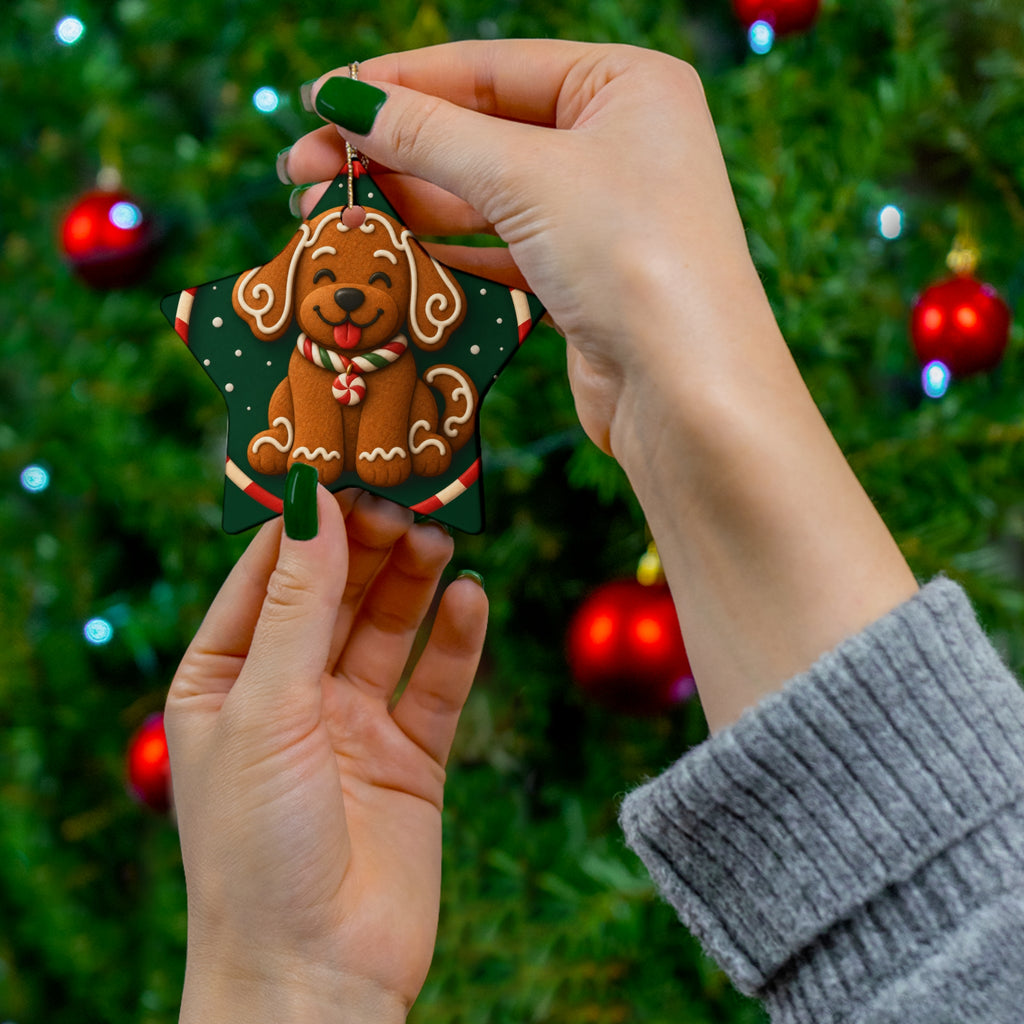 Gingerbread Pup — Pop-Art Christmas Ornament