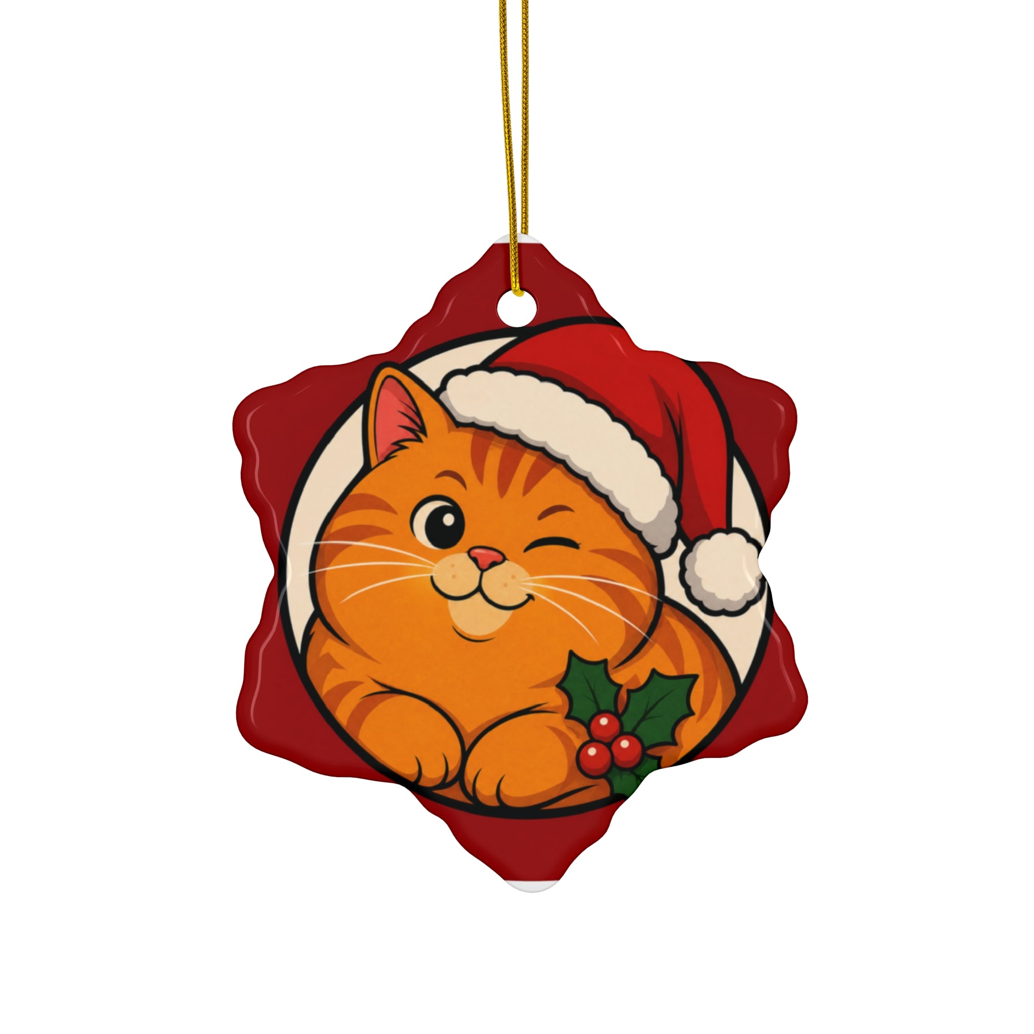 Santa Paws — Pop-Art Cat Christmas Ornament