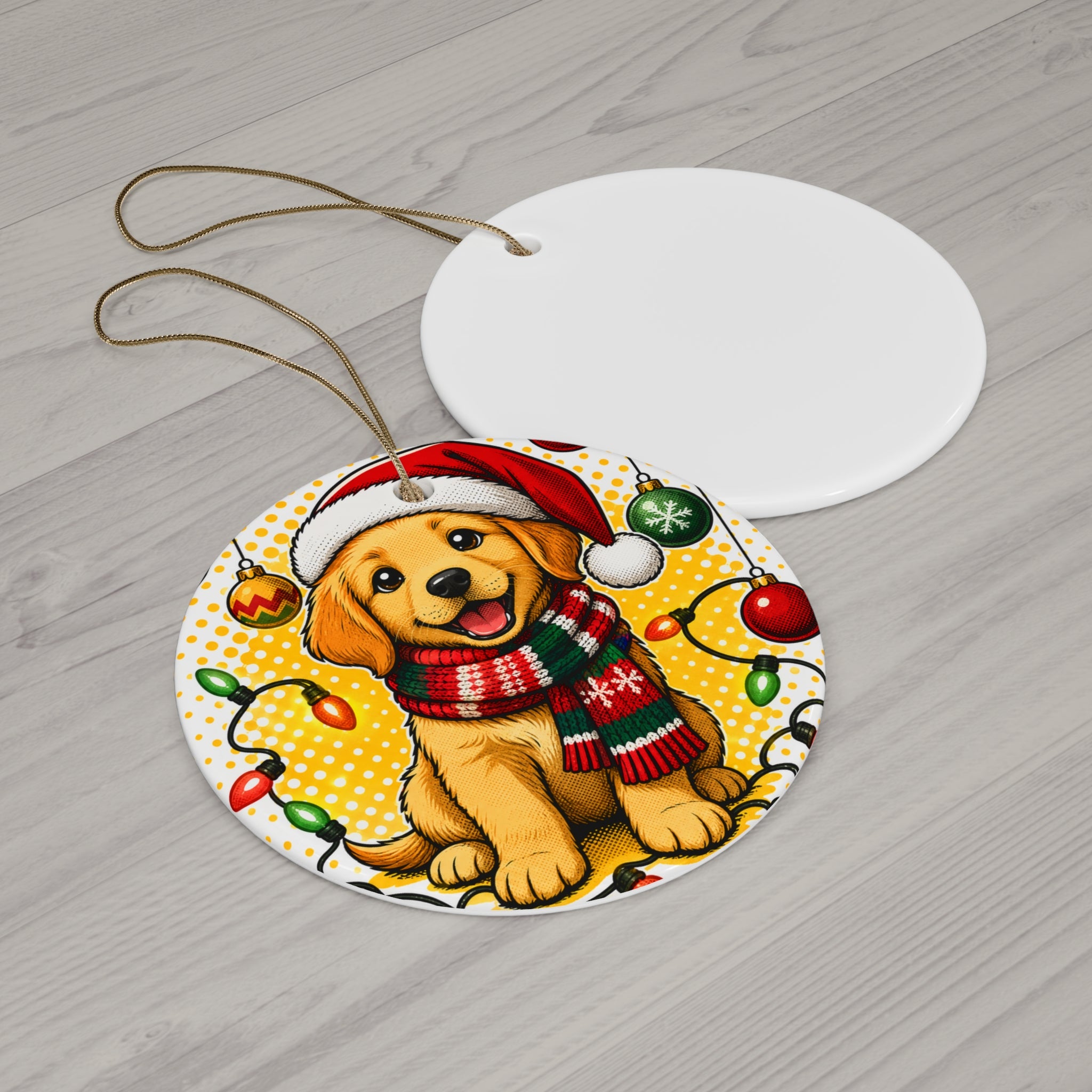 Merry & Bright — Dog's First Christmas Pop-Art Ornament