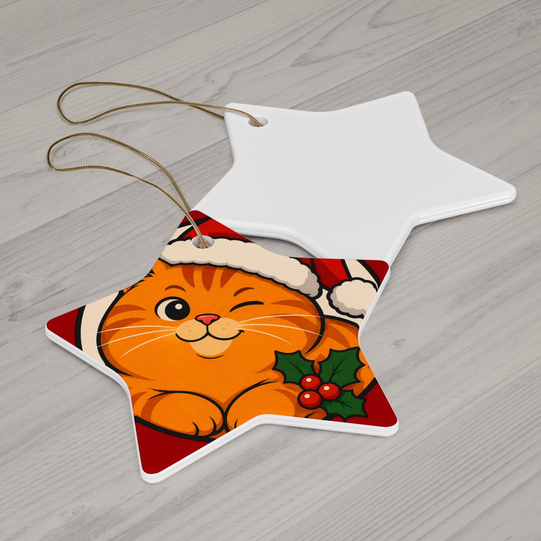 Santa Paws — Pop-Art Cat Christmas Ornament