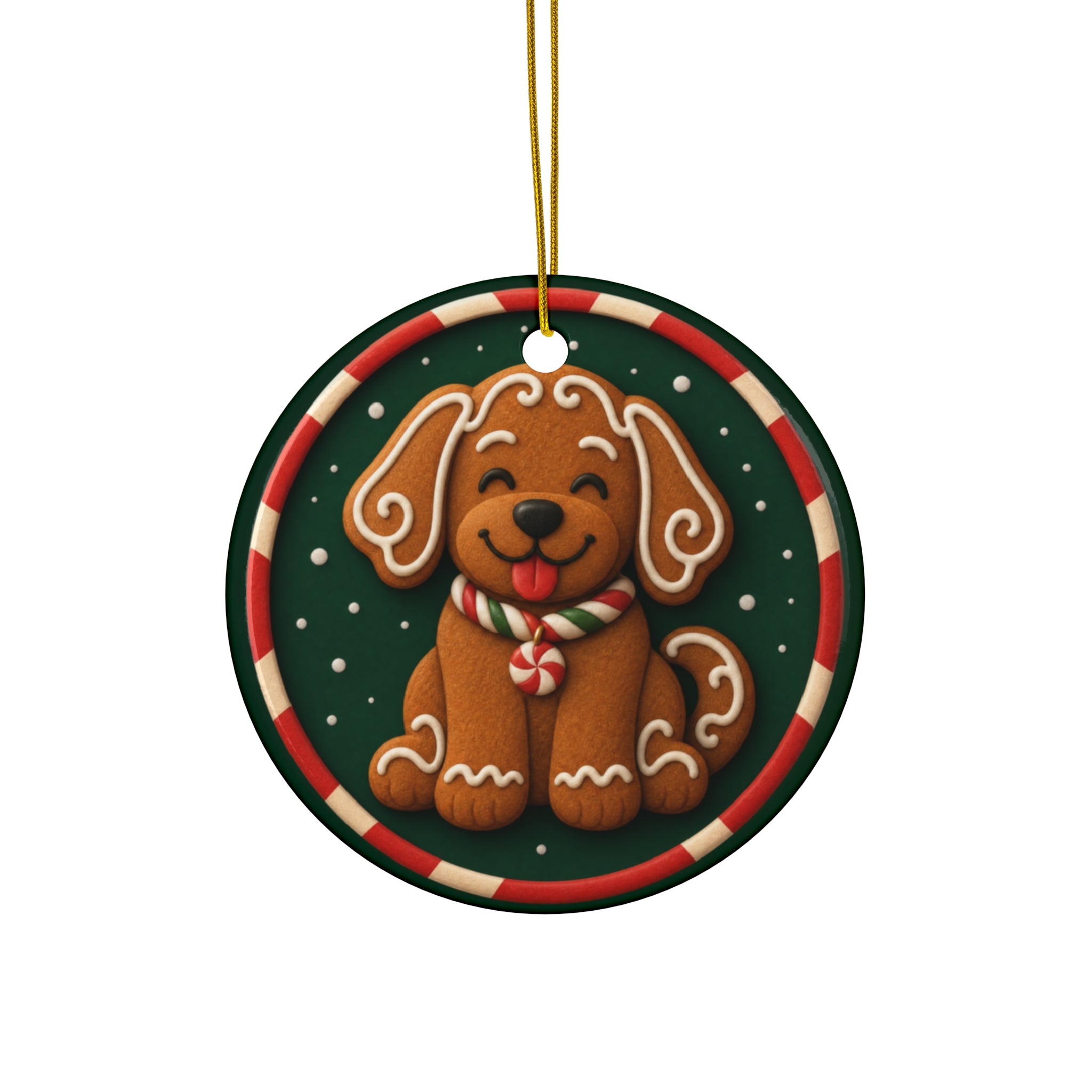 Gingerbread Pup — Pop-Art Christmas Ornament