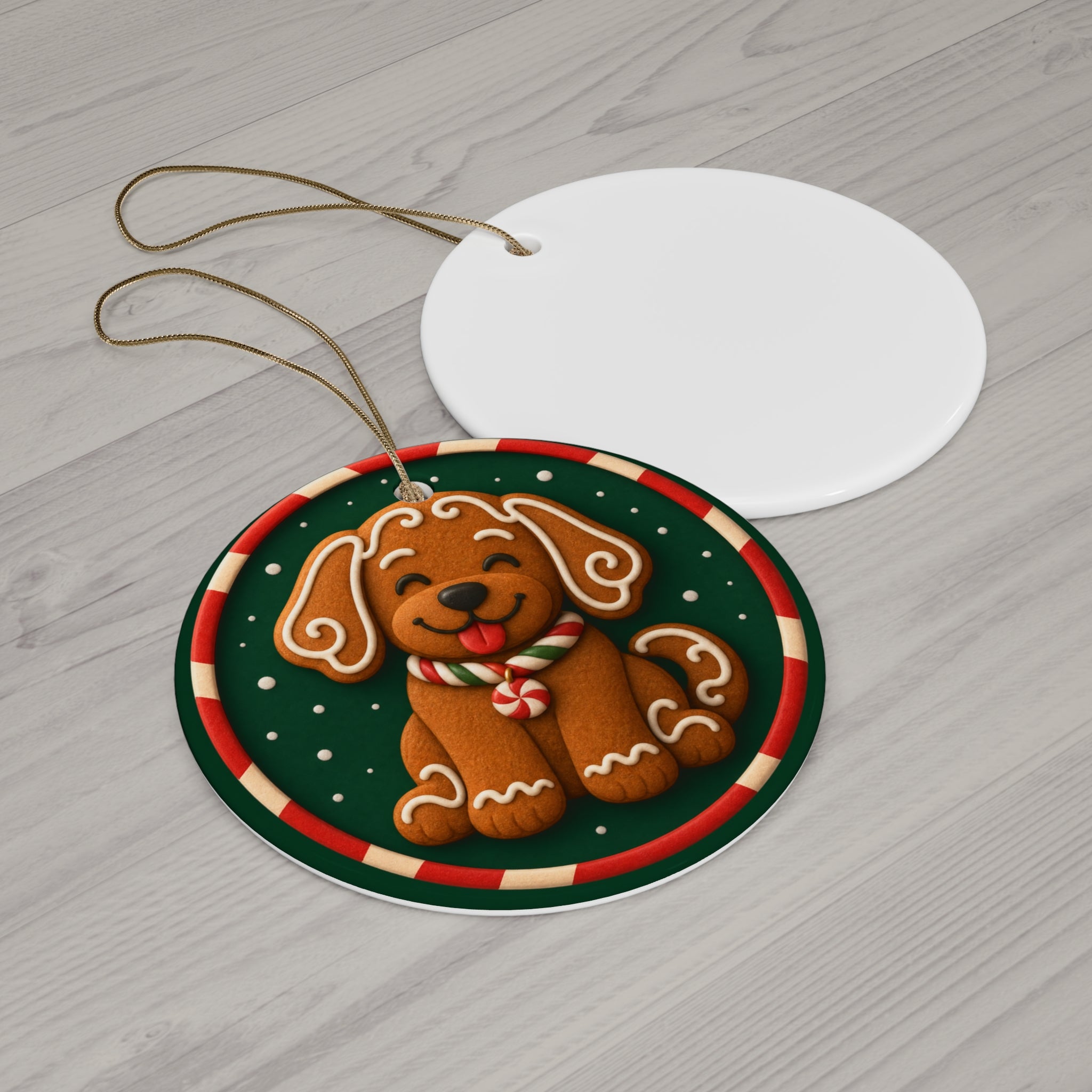 Gingerbread Pup — Pop-Art Christmas Ornament