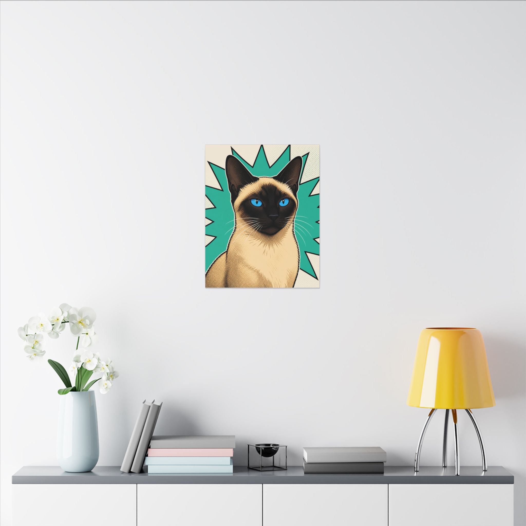 Blue-Eyed Beauty — Pop-Art Siamese Cat Canvas