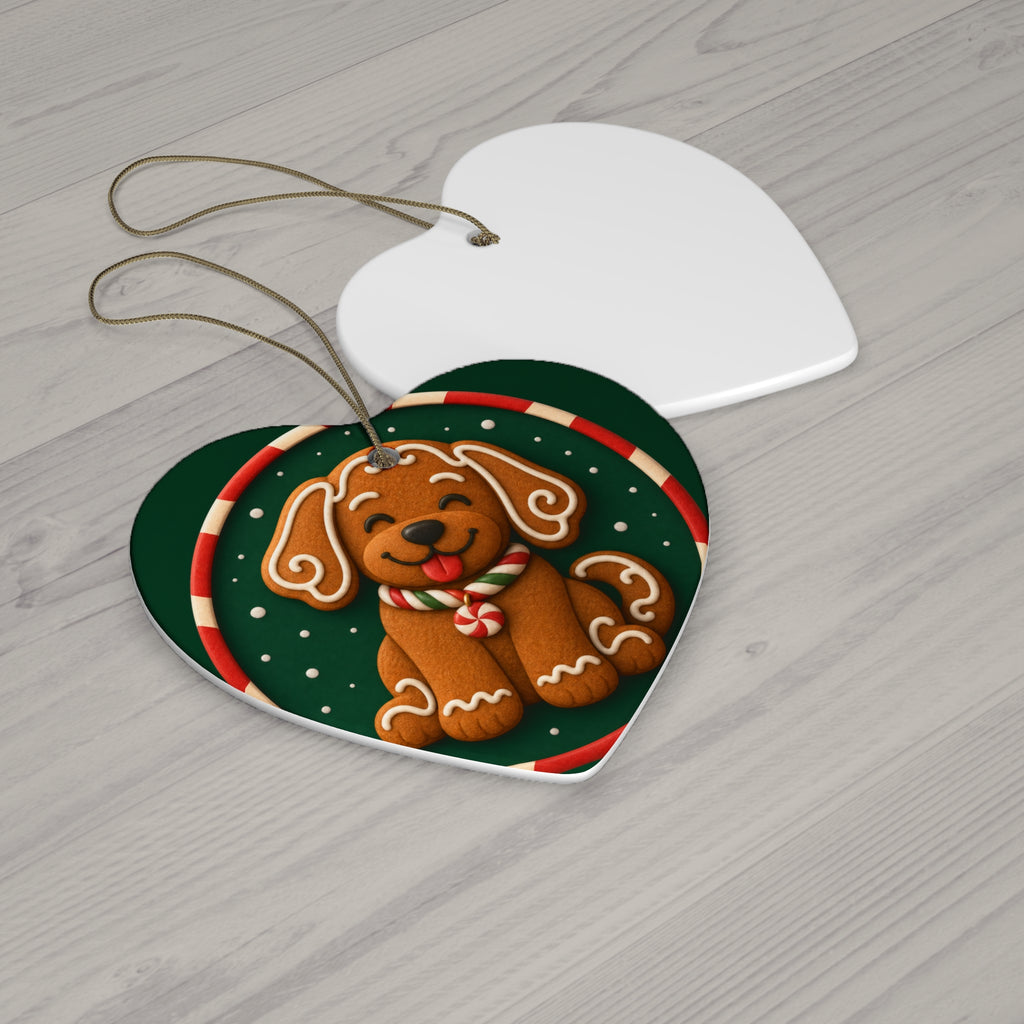 Gingerbread Pup — Pop-Art Christmas Ornament