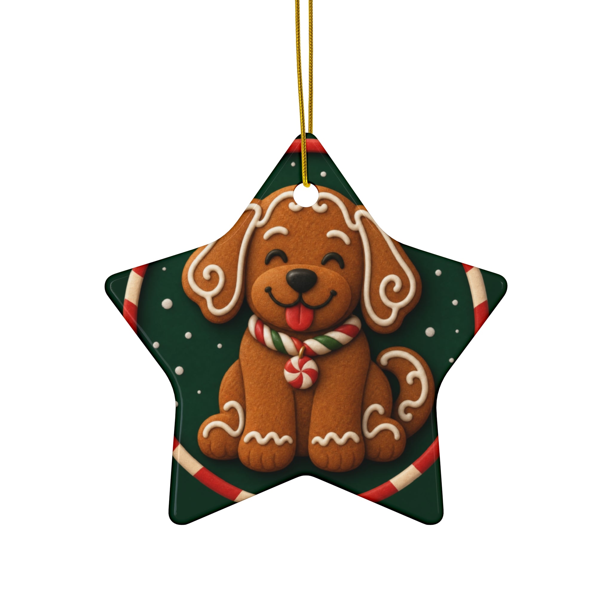 Gingerbread Pup — Pop-Art Christmas Ornament